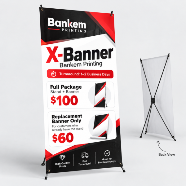 Bankem X-Banner front and back display